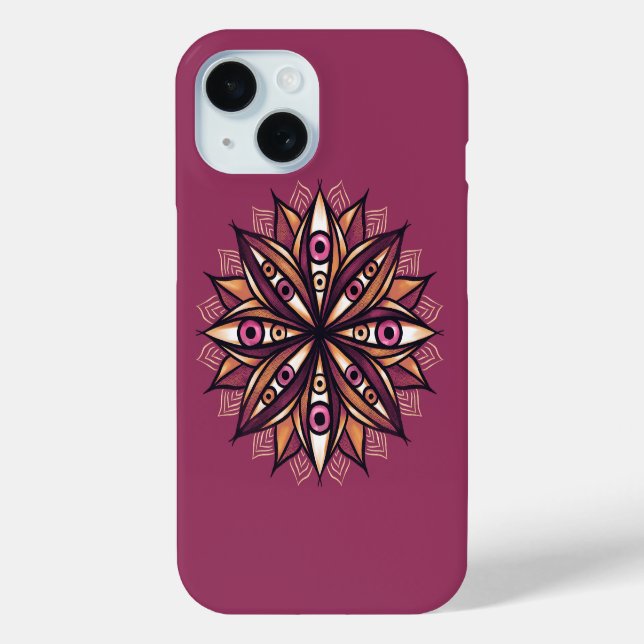 Coques Case-Mate iPhone Fleur psychédélique aux yeux Déplaisants trippants (Verso)