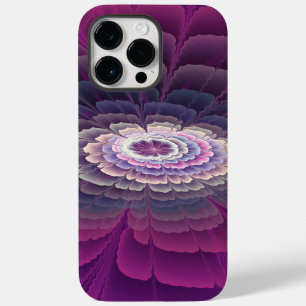 Coque Pour Pour iPhone 14 Pro Max Fleur rayante Coloré Abstrait Fractal Art rose