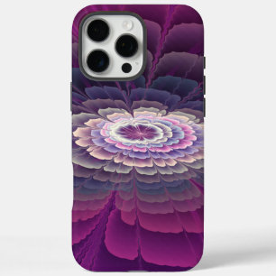 Coques iPhone 16 Pro Max Fleur rayante Coloré Abstrait Fractal Art rose