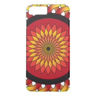 Coque iPhone 8 Plus/7 Plus Fleur rayante rouge orange jaune Tournesol