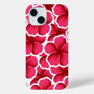 Coque Pour iPhone 15 Fleur rose couleur mignonne florale