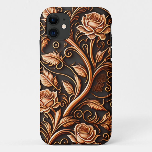 Coques Case-Mate iPhone Fleur Rose de coupe médiévale (Dos)