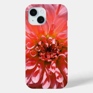 Coque Pour iPhone 15 Fleur Rouge Dahlia