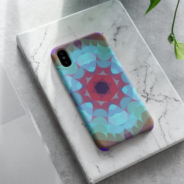 Coques Case-Mate iPhone Fleur rouge Mandala rouge bleu et violet (Créateur téléchargé)