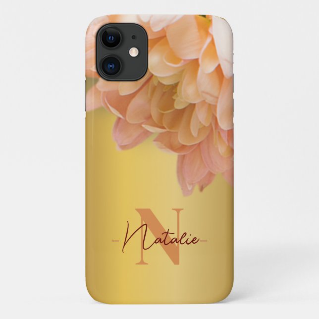 Coques Case-Mate iPhone Fleur sauvage arrière - plan Monogrammed Luxury Go (Dos)