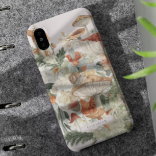 Coque iPhone 15 Pro Max Fleur Sauvage Champignon   Monogramme de la Forêt 