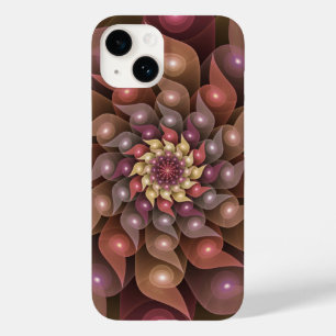 Coque Pour iPhone 14 Fleur surréaliste brillante Art fractal abstrait m