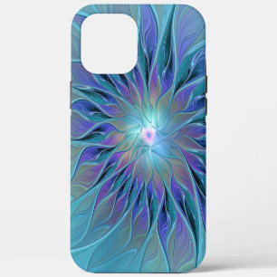 Case-Mate iPhone Case Fleur Violette Bleue Rêve Abstrait Art Fractal