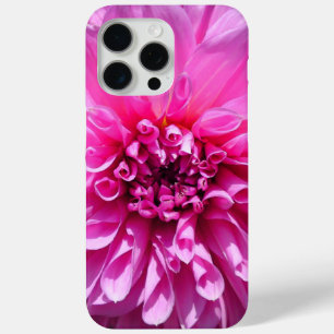 Coque iPhone 15 Pro Max Fleur violette rose Dahlia
