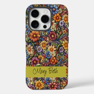 Coques iPhone 16 Pro Fleuron Art Nouveau personnalisé