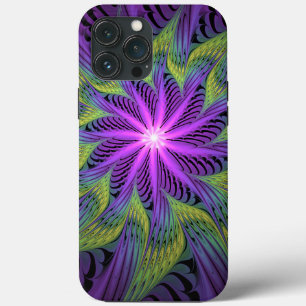 Case-Mate iPhone Case Fleuron vert violet Art Abstrait fractal moderne
