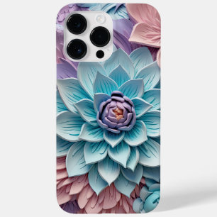 COQUE POUR POUR iPhone 14 PRO MAX FLEURS 3D EN PAPIER DE COULEUR VIOLET ROSE BLEU