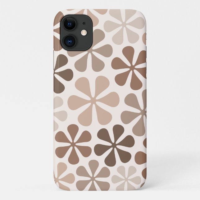 Coques Case-Mate iPhone Fleurs Abstraites (B) Crème Brown de Taupe (Dos)