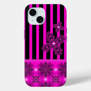 Coque Pour iPhone 15 Fleurs Artdeco dans le style rétro