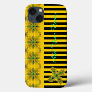 Case-Mate iPhone Case Fleurs Artdeco en style Rétro, Ajouter votre nom