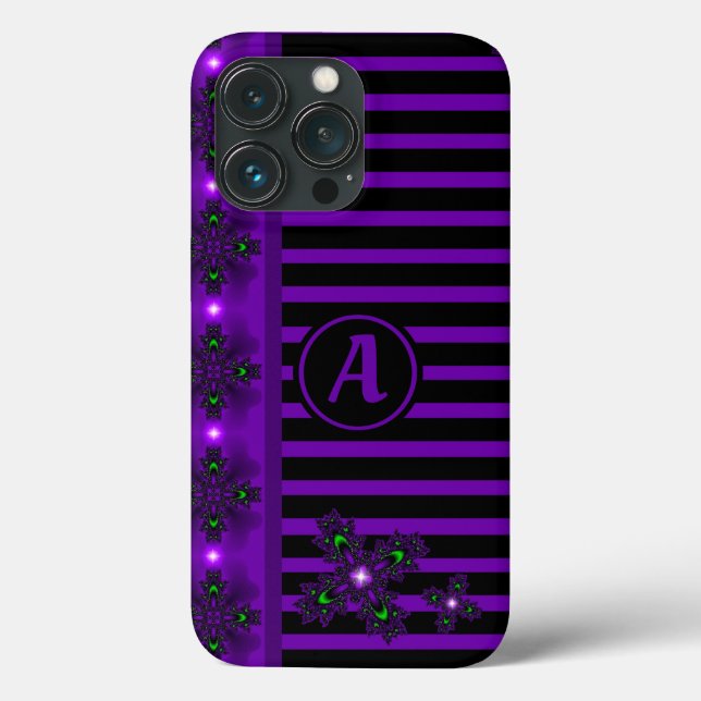 Coques Case-Mate iPhone Fleurs Artdeco en style rétro avec monogramme (Verso)