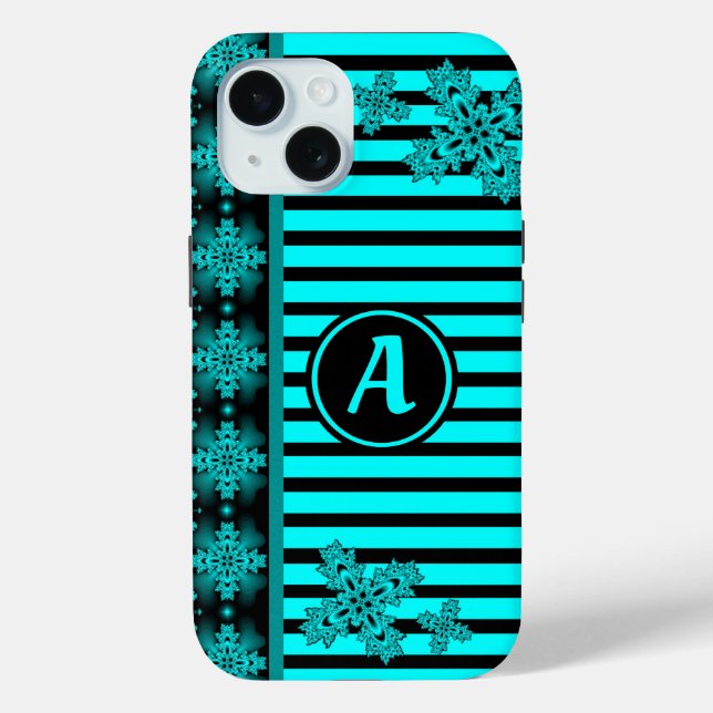 Coques Case-Mate iPhone Fleurs Artdeco en style rétro avec monogramme (Verso)