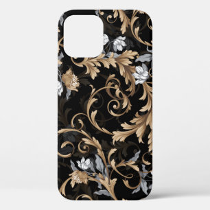 Case-Mate iPhone Case Fleurs baroques classiques : arrière - plan noir.
