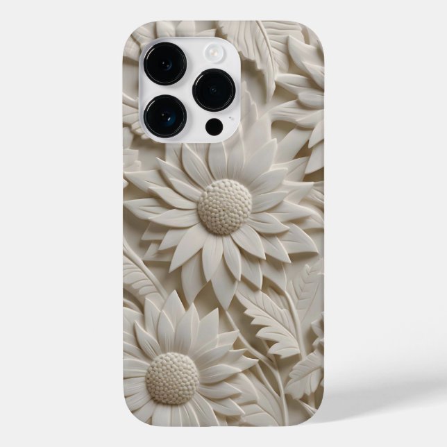 Coques Case-Mate iPhone Fleurs blanches 3D (Verso)