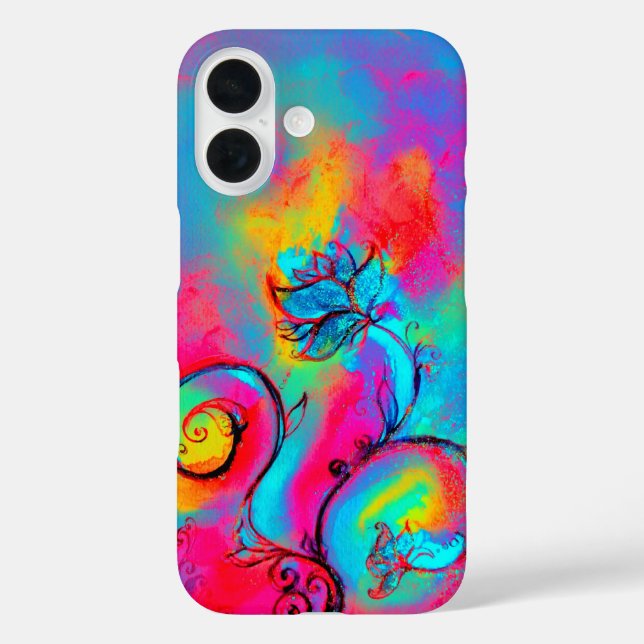 Coques Case-Mate iPhone FLEURS BLANCHES bleu rose (Verso)