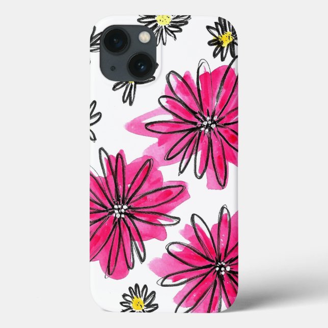 Coques Case-Mate iPhone Fleurs blanches et roses (Verso)