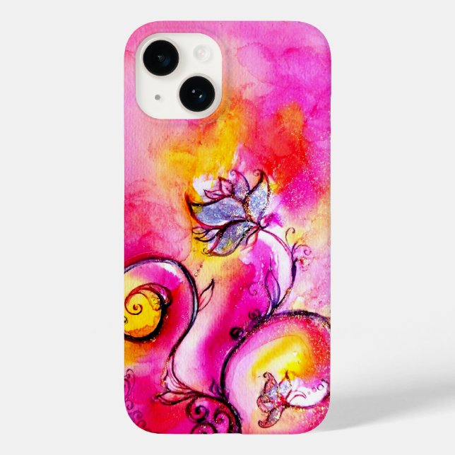 Coques Case-Mate iPhone FLEURS BLANCHES, FLEUVES Florales Violettes Rose J (Verso)