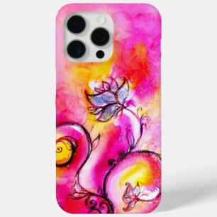 Coque iPhone 15 Pro Max FLEURS BLANCHES, FLEUVES Florales Violettes Rose J