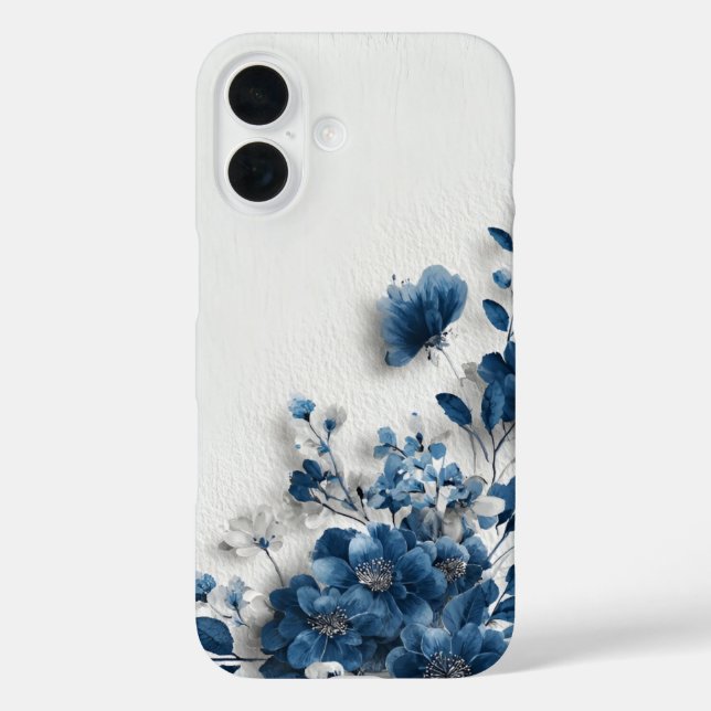 Coques Case-Mate iPhone Fleurs Bleu Foncé  (Verso)