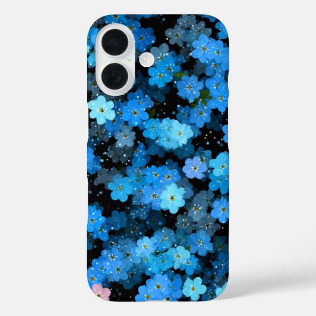 Coques Case-Mate iPhone Fleurs bleues abstraites (Verso)