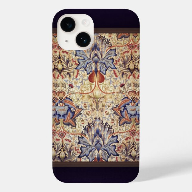 Coques Case-Mate iPhone Fleurs Bleues Et Dorées  (Verso)