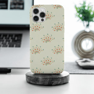 Coque iPhone 15 Pro Max Fleurs Bleues, Fleurs Rouges, Motif De Fleurs