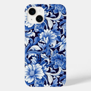 Coque Pour iPhone 14 Fleurs bleues Indigo
