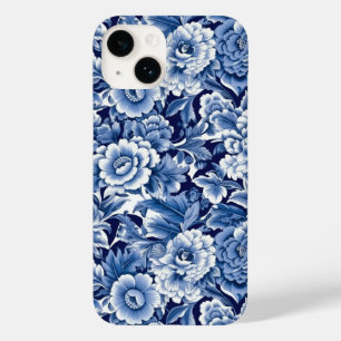 Coque Pour iPhone 14 Fleurs bleues Indigo