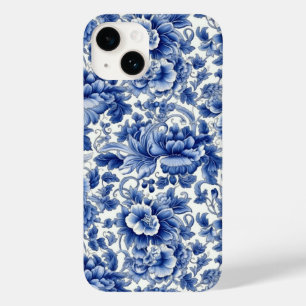 Coque Pour iPhone 14 Fleurs bleues Indigo