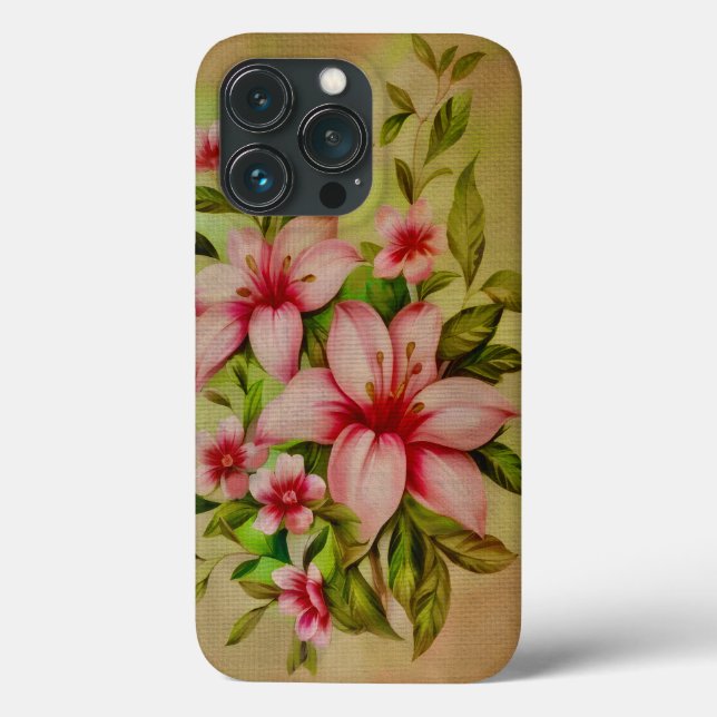 Coques Case-Mate iPhone Fleurs Colorées Peintes Avec Fond Acrylique (Verso)