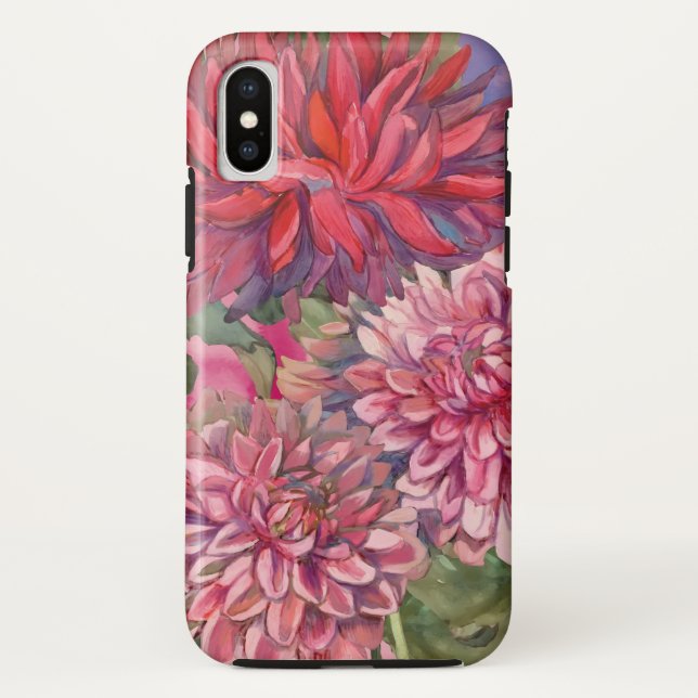 Coques Case-Mate iPhone fleurs dahlias (Dos)