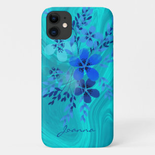 Case-Mate iPhone Case Fleurs d'aquarelle bleue