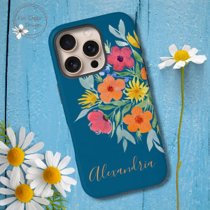 Coques iPhone 16 Pro Fleurs d'aquarelle brillante personnalisées sur Tu