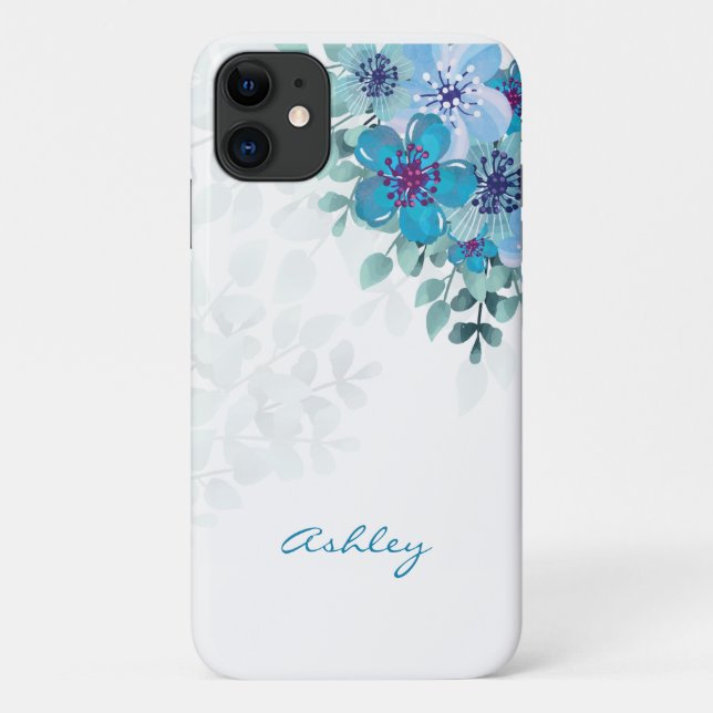 Coques Case-Mate iPhone Fleurs D'Aquarelle Et Feuilles (Dos)