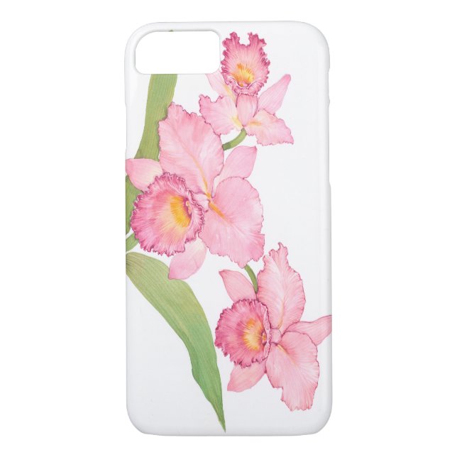 Coques Case-Mate iPhone Fleurs d'aquarelle rose exotique (Dos)