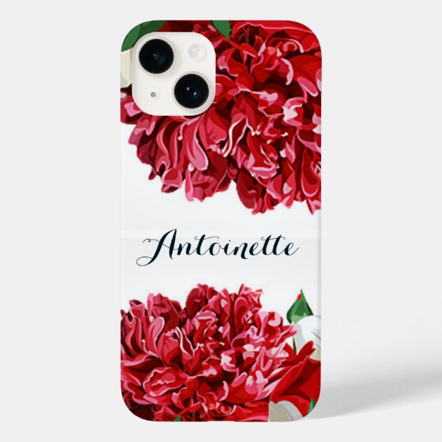 Coques Case-Mate iPhone Fleurs d'aquarelle rouge Floral Élégant Personnali (Verso)
