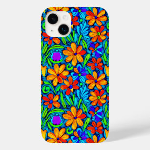 Coque Pour iPhone 14 Plus Fleurs d'art populaire colorées vives
