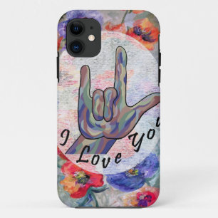 Case-Mate iPhone Case Fleurs d'ASL et je t'aime