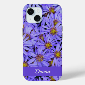 Coque Pour iPhone 15 Fleurs d'Aster violet à RHS Garden Wisley