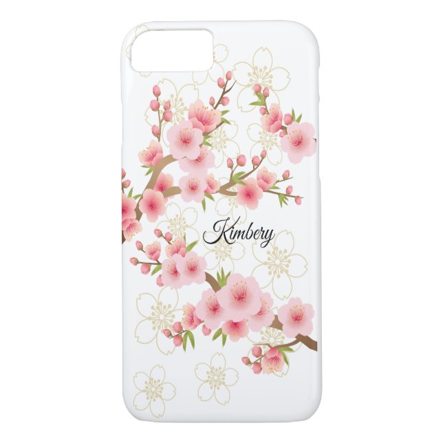 Coques Case-Mate iPhone Fleurs de cerisier élégantes (Dos)