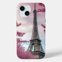 Fleurs de cerisier et serviette Eiffel