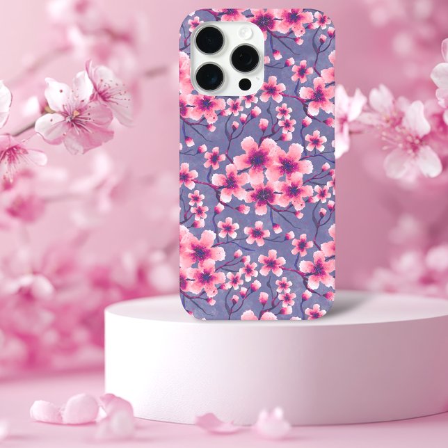 Coques Case-Mate iPhone Fleurs de cerisier printemps profond lilas (Cherry blossom iPhone case)