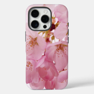 Coques iPhone 16 Pro Fleurs de cerisiers roses Vintages douces