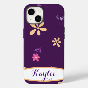 Coque Pour iPhone 14 Fleurs de champ personnalisées Boîtier de téléphon