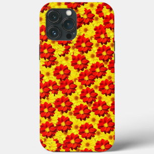 Case-Mate iPhone Case Fleurs de dahlia rouges et jaunes